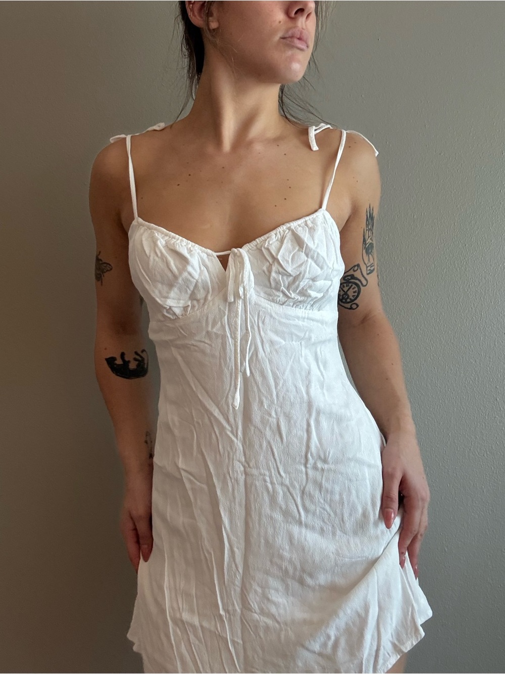 Princess Polly White Tie-Shoulder Chemise Slip